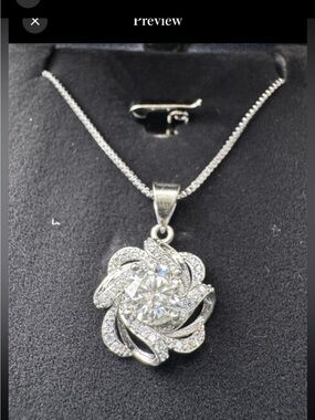 Stunning Moissanite flower necklace set in 925 Sterling Silver